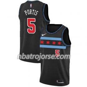 Män Chicago Bulls Tröja Bobby Portis 5 2018-19 Nike City Edition Svart Swingman